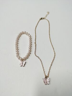 Gold Silver Childrens Butterfly Necklace Lightweight Multi Function