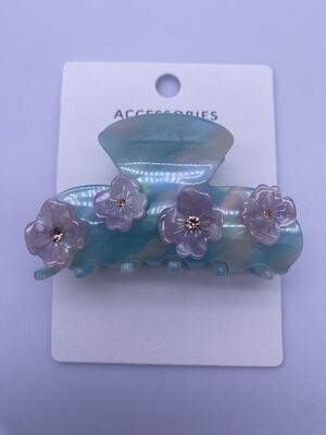 Acrylic Hair Clips with Beautiful Flowers Acrylic Hair Accessories