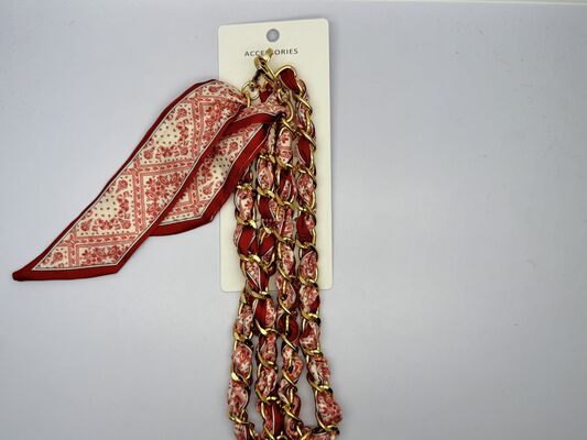 Polished Finish Fabric Flower Pattern Bag Chain Lightweight and Stylish for Any Occasion