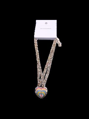 Fashion Creative Childrens Rainbow Necklace Colorful Enamel Butterfly Heart Necklace Friendship Necklace