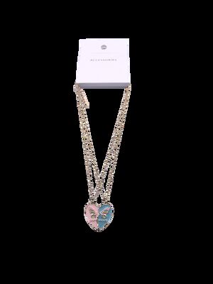 Fashion Creative Childrens Rainbow Necklace Colorful Enamel Butterfly Heart Necklace Friendship Necklace