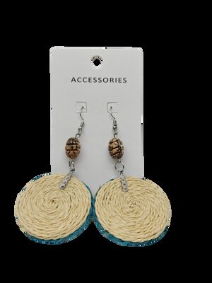 Handmade Rattan Drop Earrings Bohemian Woven Jewelry for Women