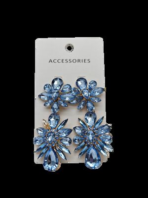 New Fashion Statement Earrings Fashionable Crystal Water Drop & Geometric Flower with Layered Colorful Rhinestone Pearl Jewelry