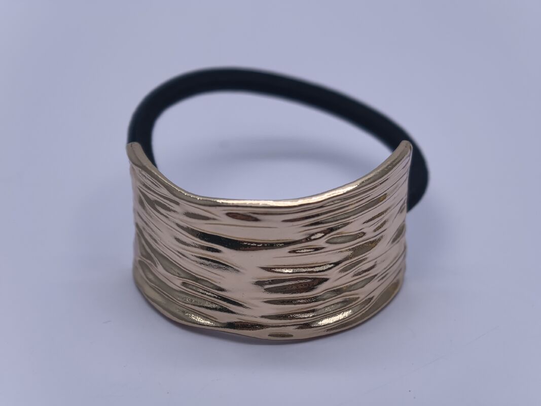 Gold Metal Hair Ties Elastic With Arc-shaped Designs For Men Medium Hair