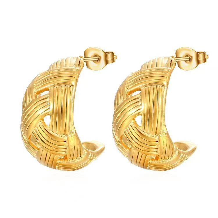 Vintage Abstract Golden And Silver Earrings Classic Style Fashion Jewellery Earrings