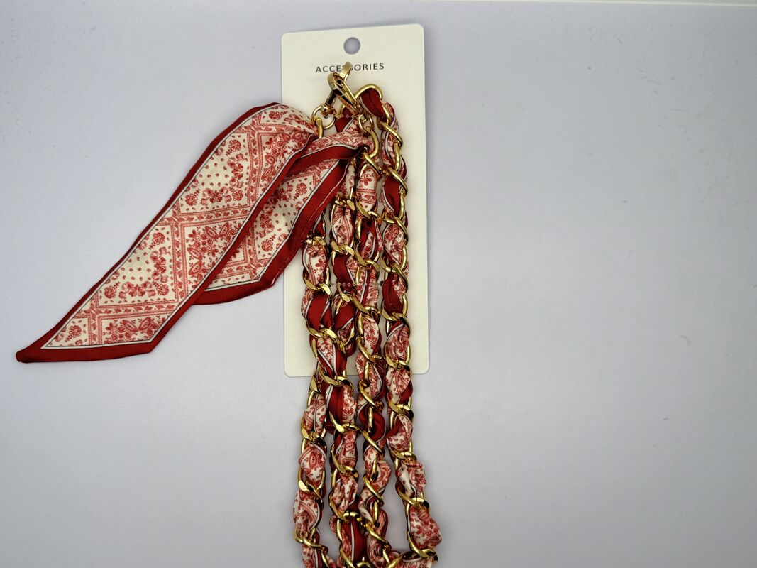 Polished Finish Fabric Flower Pattern Bag Chain Lightweight and Stylish for Any Occasion